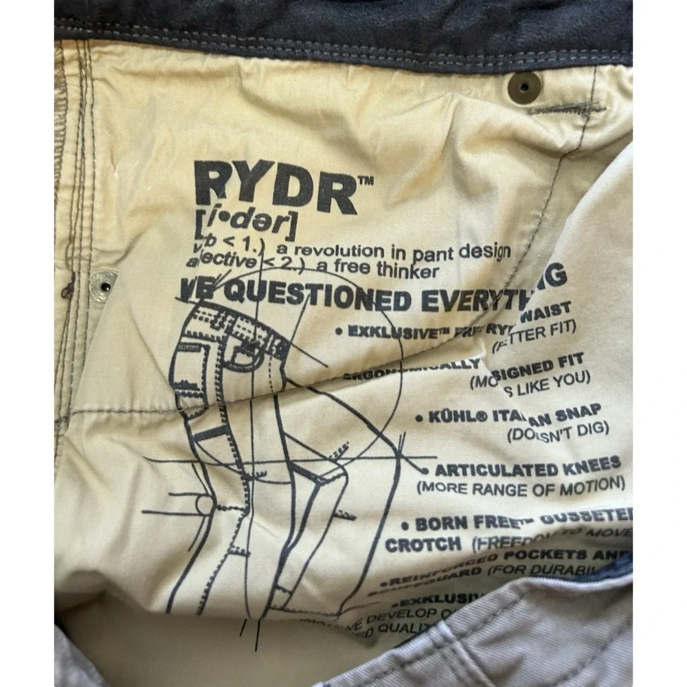 Kuhl Rydr Pants Mens 38x30 Brown Vintage Patina Dye Canvas Straight Leg 5016